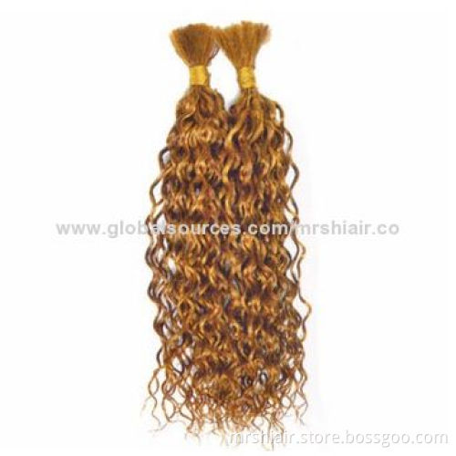 18-inch Mixed Color Human Remy Curly Bulk Hair